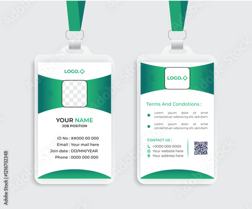 Modern and minimalist id card template | Creative id card design for your company employee photo