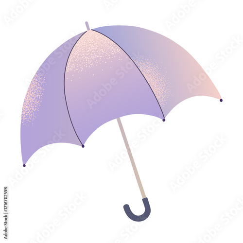 Cute purple umbrella. Hand drawn spring element in watercolor style.