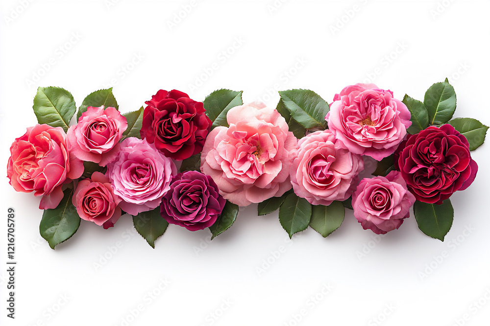 Obraz premium rose border, isolated on white background