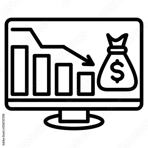 economic downturn single icon