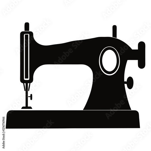 sewing machine silhouette isolated on white background