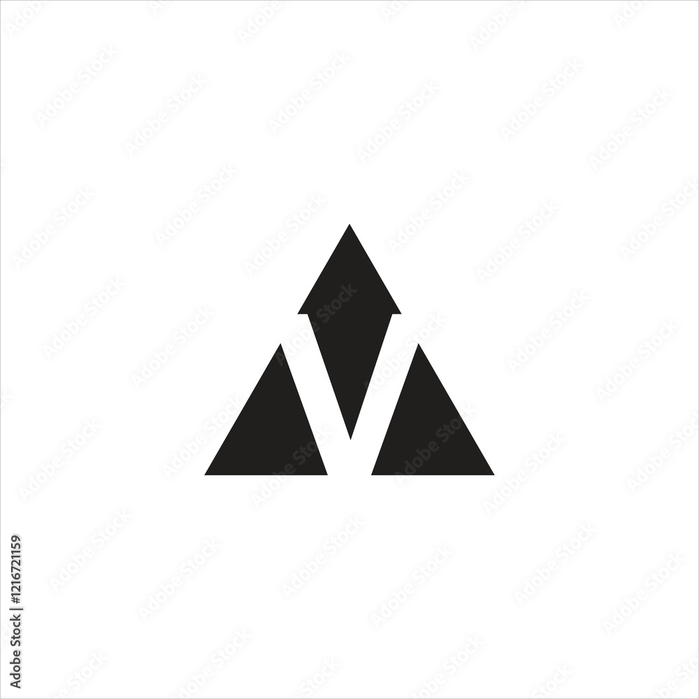 Creative letter VM or MV modern unique vector logo design for company initial logo monogram with triangle shape and negative space. Creative letter VM or MV modern unique vector logo design for company initial logo monogram with triangle shape and negative space.