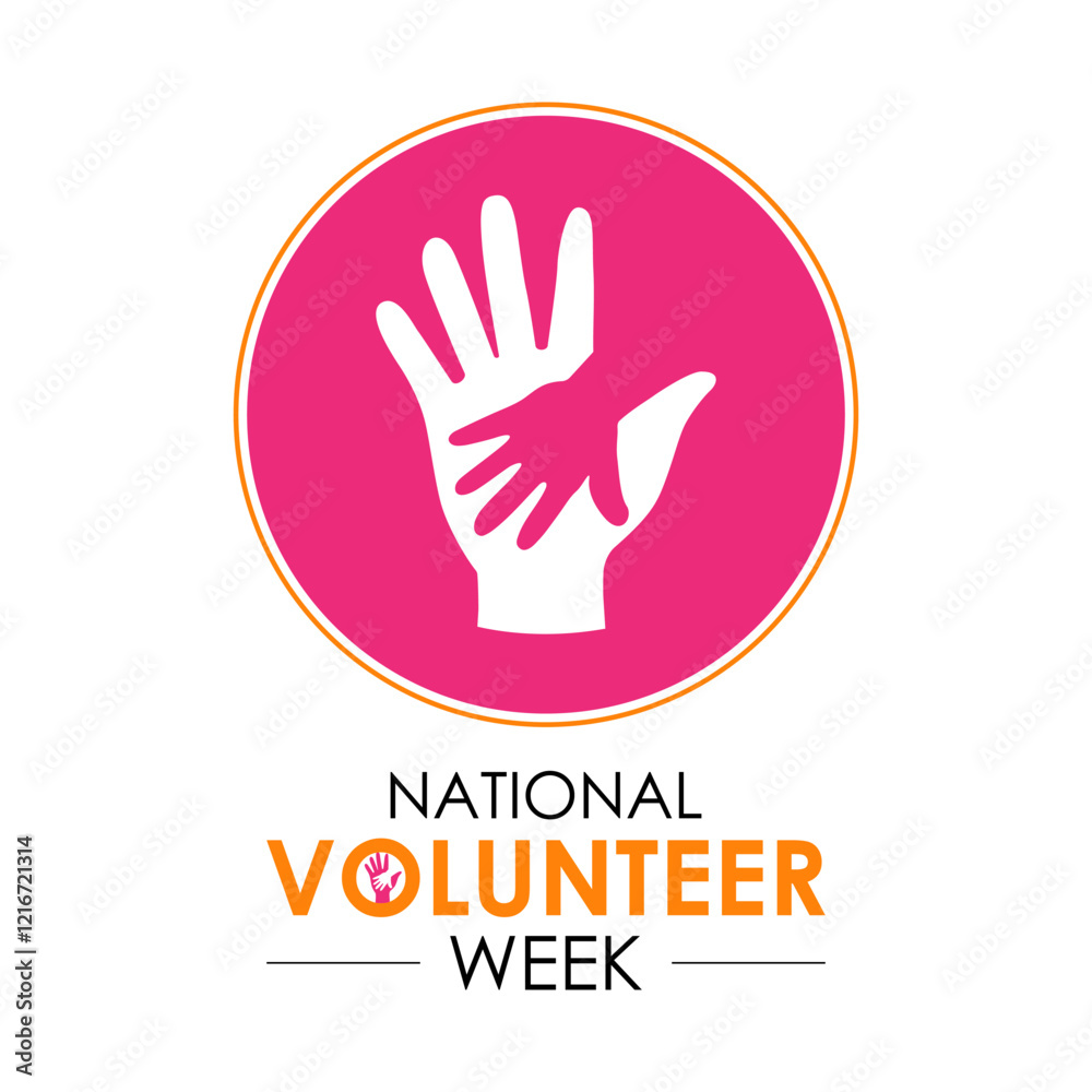 Vector illustration on the theme of national volunteer Week. A chance to recognize those who dedicate time and effort to make a difference. Design for banner, cards, prints, social media, poster. Vector illustration on the theme of national volunteer Week. A chance to recognize those who dedicate time and effort to make a difference. Design for banner, cards, prints, social media, poster.