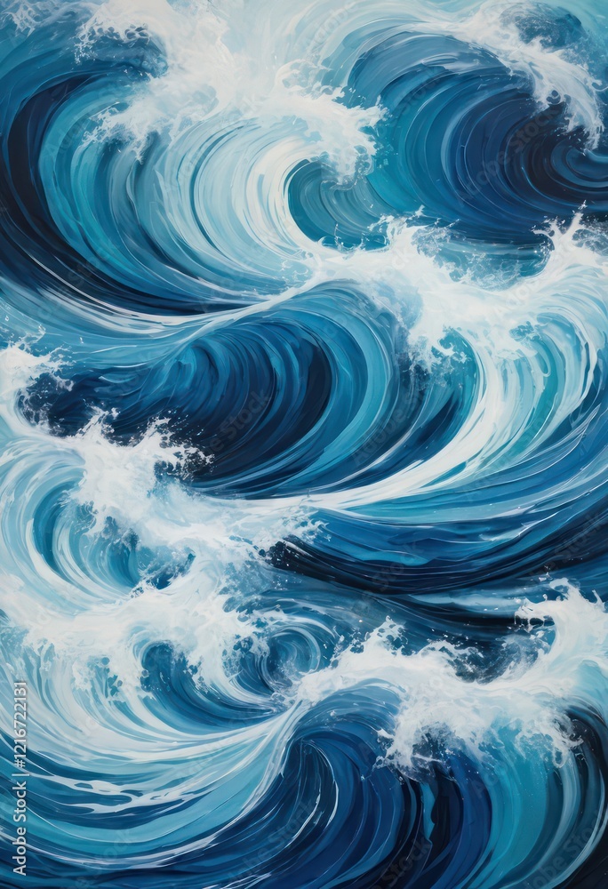 Abstract Calming Blue and White Ocean Waves Scenic Seascape Wallpaper Background Abstract Calming Blue and White Ocean Waves Scenic Seascape Wallpaper Background