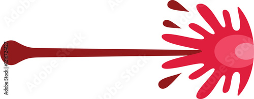 Cartoon illustration of blood splashing from a cut artery