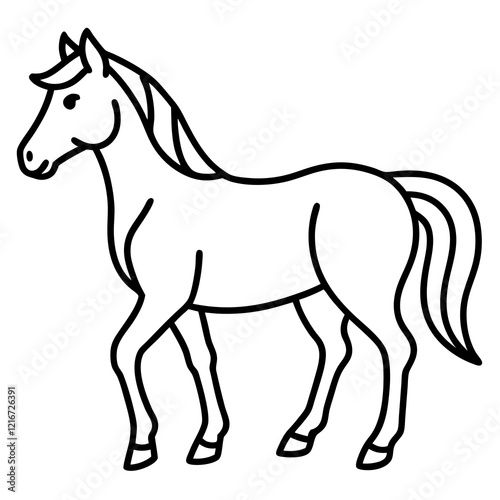 horse line art vector