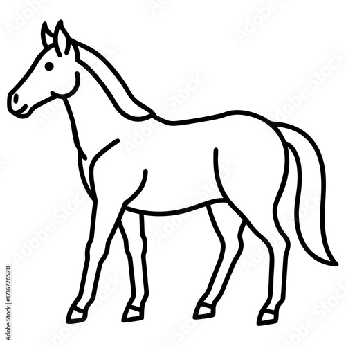horse line art vector
