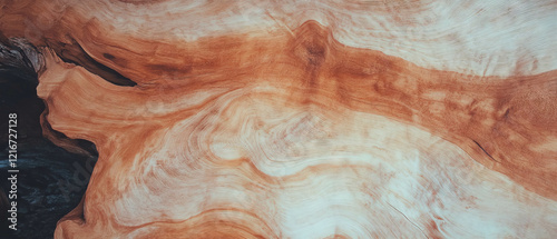 Exploring the beauty of oak wood texture with distinct grains and warm tones photo