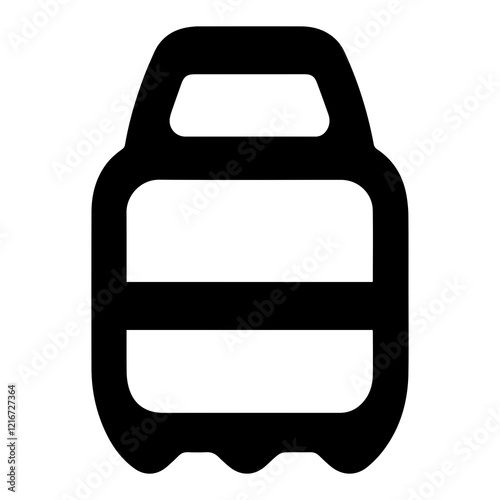 Antifreeze container icon in black silhouette design