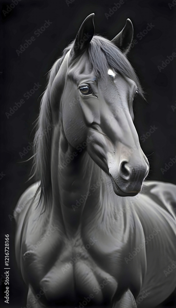 Obraz premium Horse Portrait Majestic Nature Life Poster Wallpaper