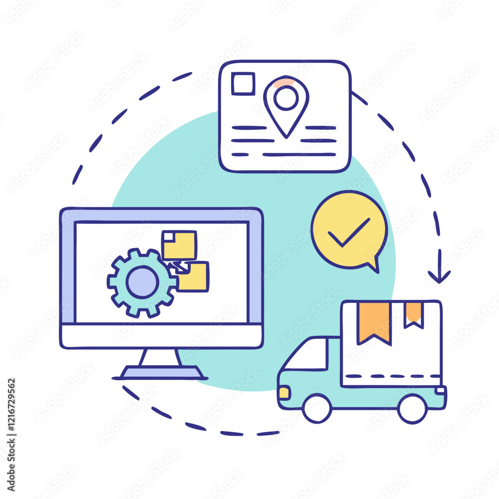 Fototapeta premium logistics software icon, logistics software vector illustration-simple illustration of logistics software, perfect for logistics software logos and icons