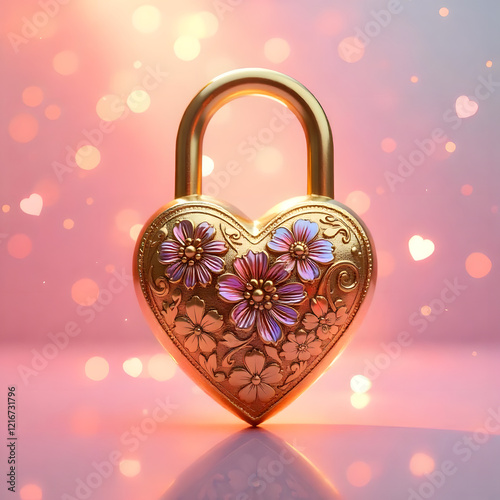 Heart-Shaped Gold Lock