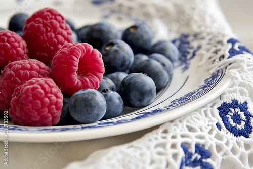 Vibrant Berries on a Beautiful Plate photo