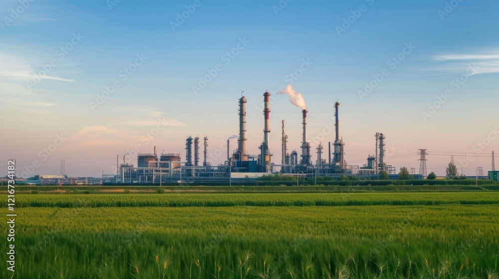 Industrial Complex Against a Serene Sky Industrial Complex Against a Serene Sky