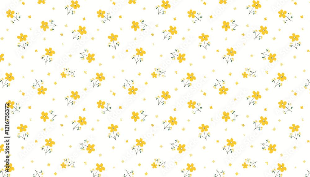 Seamless pattern with yellow daffodils on a white background Seamless pattern with yellow daffodils on a white background