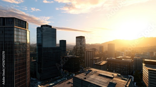 Cityscape at Sunset