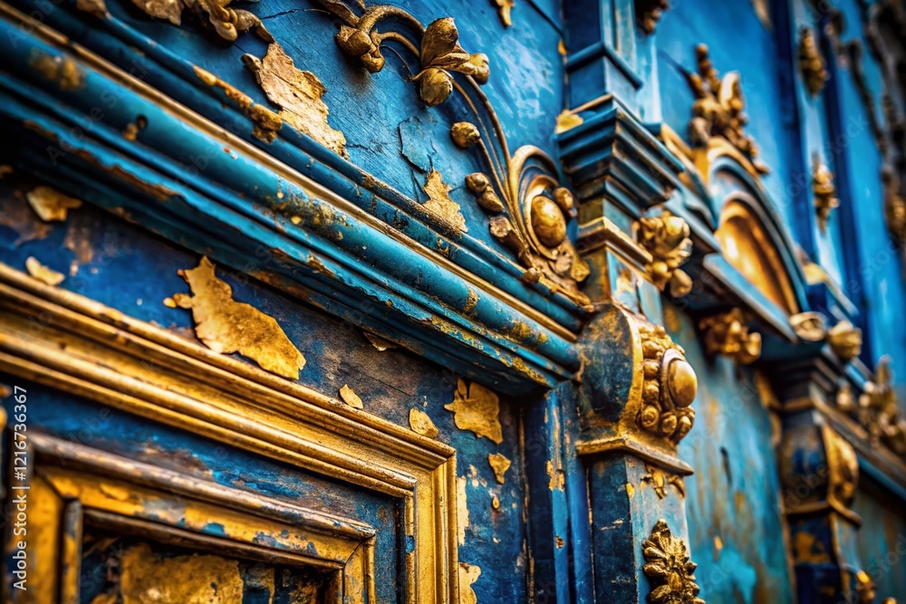 Obraz premium Abstract Blue & Gold Luxury Background: Urban Exploration Design
