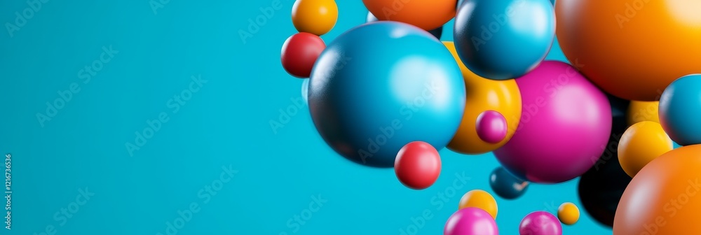 Colorful Sphere Abstract Background - Vibrant spheres of various sizes and colors float against a teal backdrop, creating a dynamic and playful abstract image. Colorful Sphere Abstract Background - Vibrant spheres of various sizes and colors float against a teal backdrop, creating a dynamic and playful abstract image.