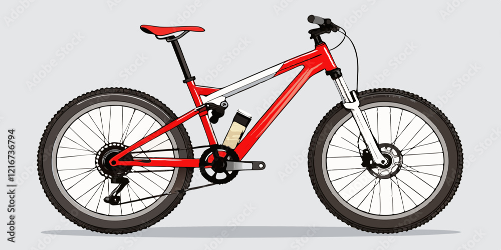 Fototapeta premium red bicycle on white background