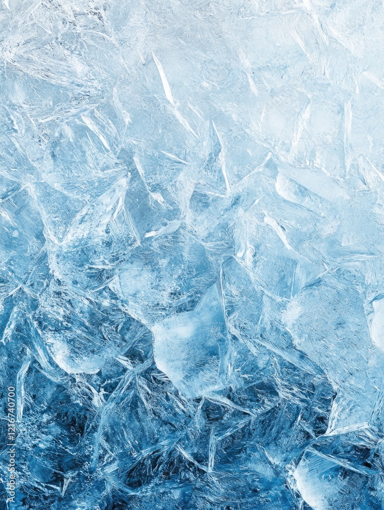 The frozen surface of ice crystals forming a wall The frozen surface of ice crystals forming a wall
