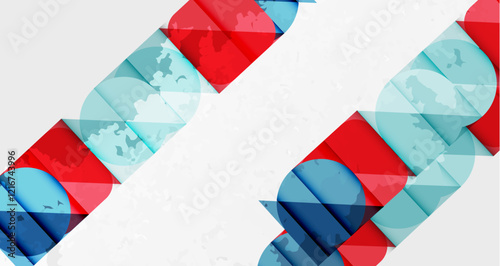 Squares, circles and triangles and grainy noisy texture. Vector Illustration For Wallpaper, Banner, Background, Card, Book Illustration, landing page