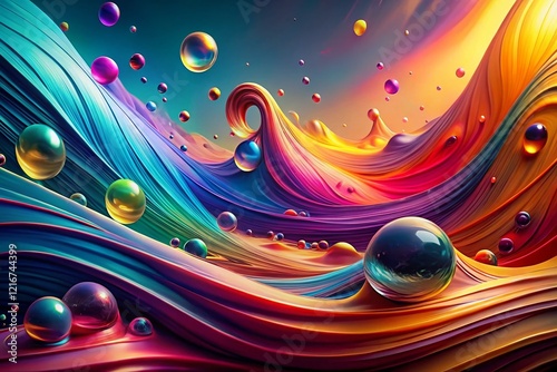 Abstract Dynamic Fluid Motion: Colorful Gradient Panoramic Wallpaper