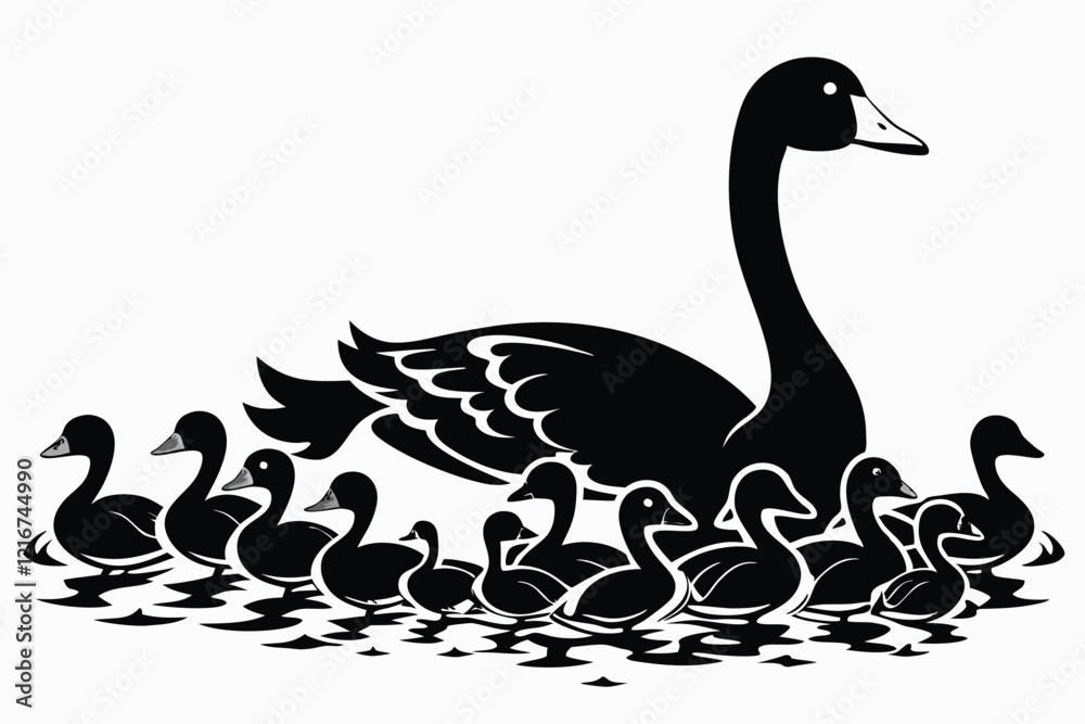 Duck With Duckling Walking and Cute Baby Duck duck illustration Duck With Duckling Walking and Cute Baby Duck duck illustration