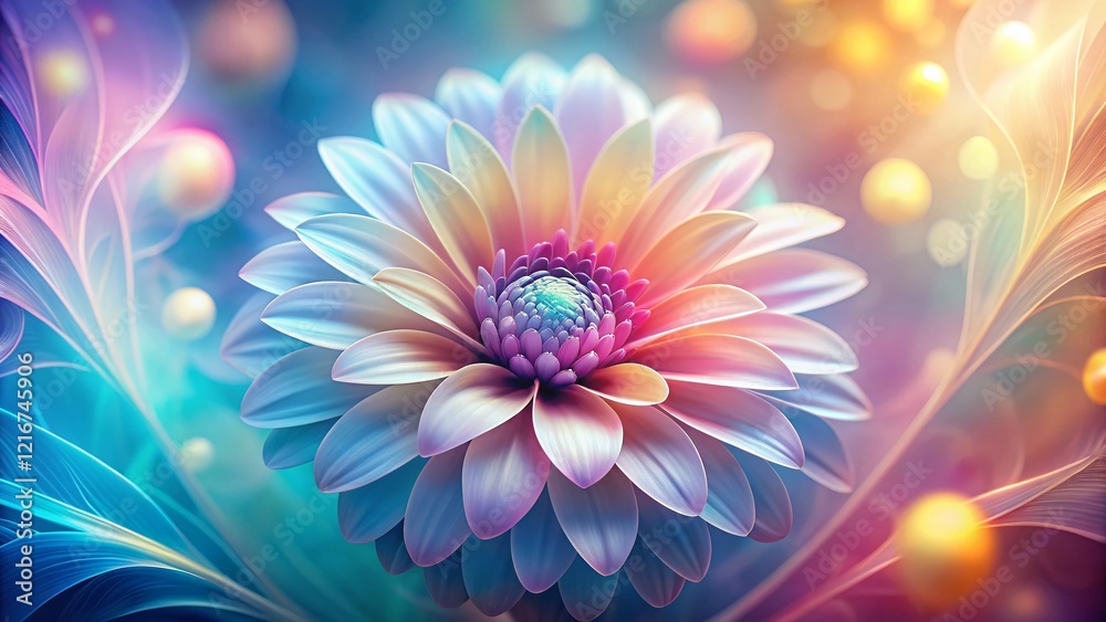 Fototapeta premium Abstract Floral Background: Elegant Flower Design Art Layout with Rule of Thirds Composition