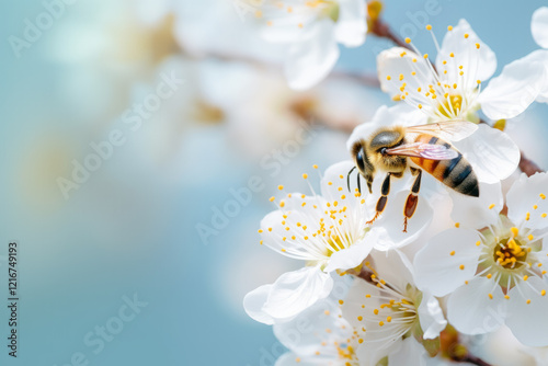 Bee Flower Nature Serene Tranquil Peaceful