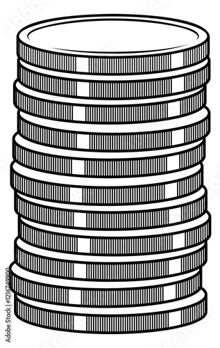 stack of coins without background