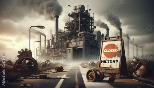 A desolate factory with a 