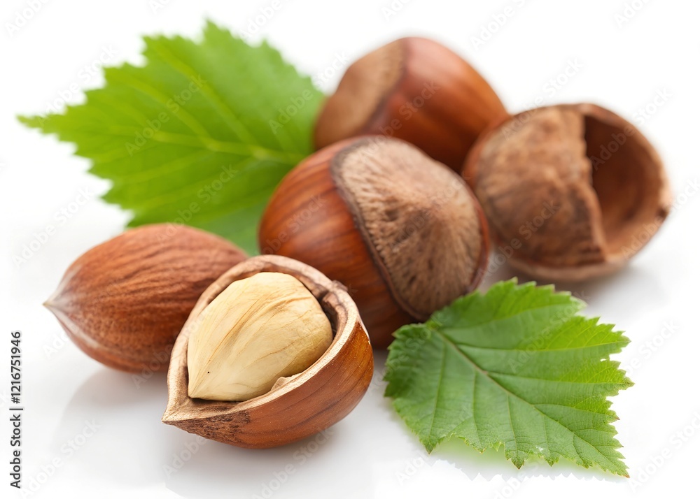 hazelnuts with leaves hazelnuts with leaves