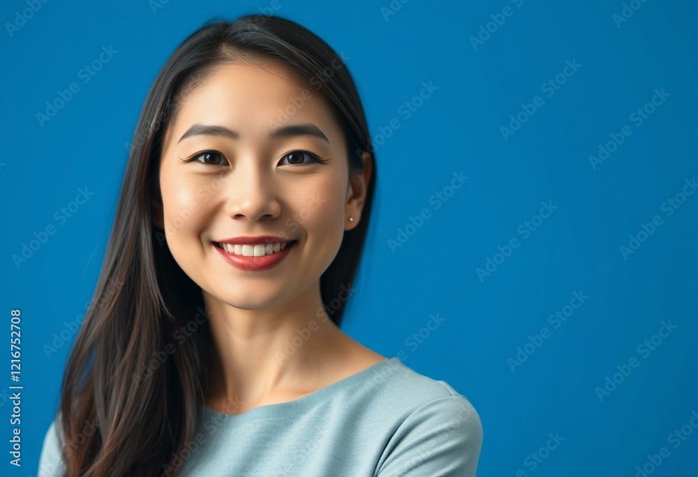 Portrait of a woman on a blue background Portrait of a woman on a blue background