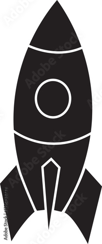 Startup Rocket Flat Icon. System booster vector sign, isolated on transparent background. Rocket launch symbol. Editable stroke.