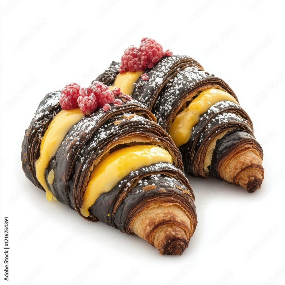 Black-hued croissants served Black-hued croissants served
