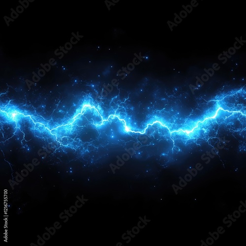 Wallpaper Mural Abstract Blue Electrical Discharge With Glowing Particles Torontodigital.ca
