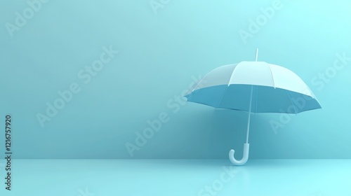 Wallpaper Mural Light blue umbrella against a pastel blue wall, protection concept Torontodigital.ca