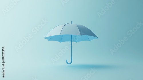 Wallpaper Mural Blue umbrella, pastel background, protection concept, website banner (1) Torontodigital.ca