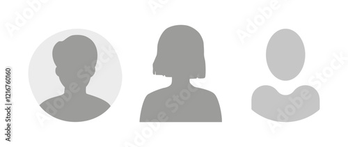 Vector flat illustration. Icons of man and woman. Avatar, user profile, person icon, profile picture. Suitable for social media profiles, icons, screensavers and as a template. Business concept.