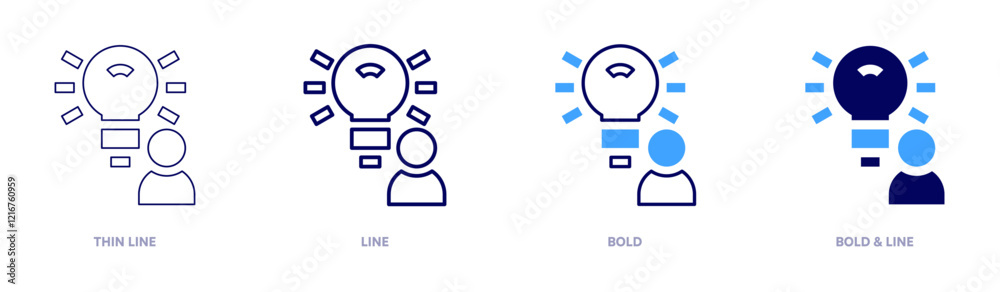 Presentation idea icon in 4 different styles. Thin Line, Line, Bold, and Bold Line. Duotone style. Editable stroke Presentation idea icon in 4 different styles. Thin Line, Line, Bold, and Bold Line. Duotone style. Editable stroke