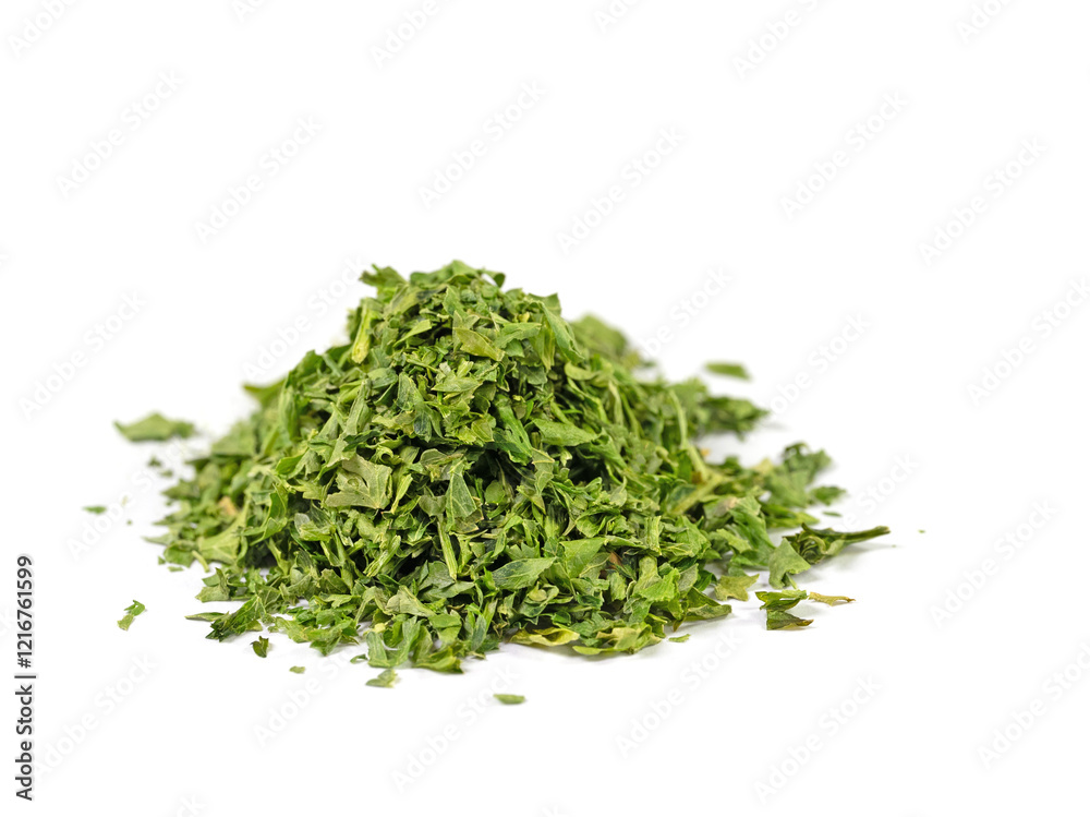 Petersilie, Petroselinum crispum, vor weißem Hintergrund Petersilie, Petroselinum crispum, vor weißem Hintergrund
