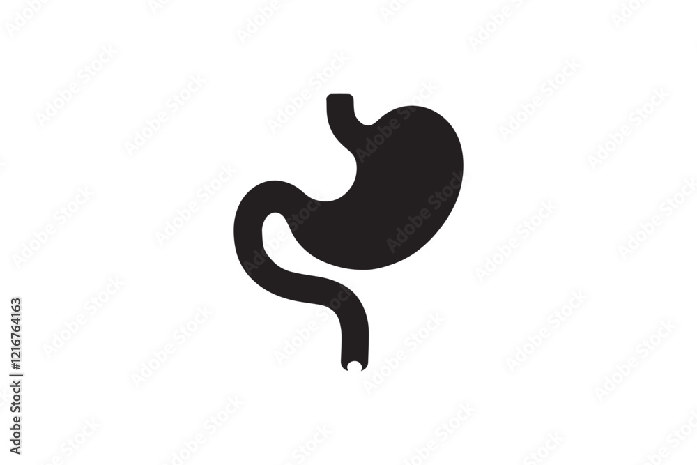 simple and subtle vector silhouette of a stomach in black and white, set against a white background.
simple and subtle vector silhouette of a stomach in black and white, set against a white background.