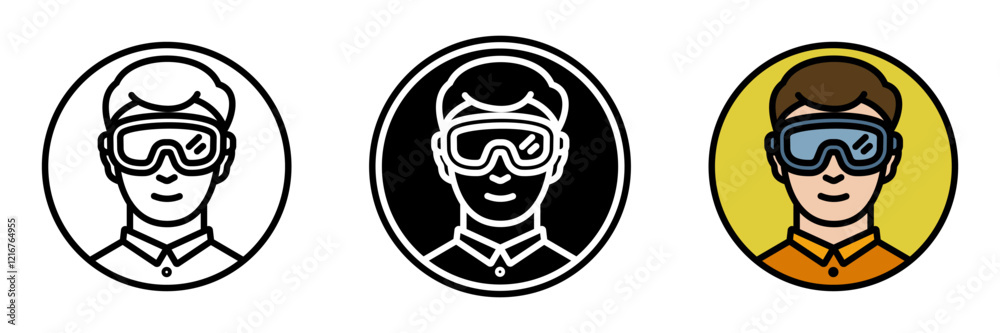 Goggles provide eye protection during construction or repair tasks, shielding against dust, debris, and sparks. Goggles provide eye protection during construction or repair tasks, shielding against dust, debris, and sparks.