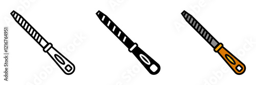 File is a hand tool with a rough surface, used for smoothing, shaping, or sharpening materials.