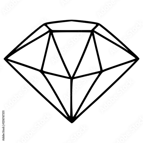 luxury simple diamond hand drawn doodle outline icon