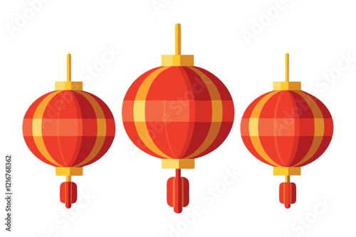 Colorful Red Lanterns Symbolizing Celebration and Tradition in Festive Decor