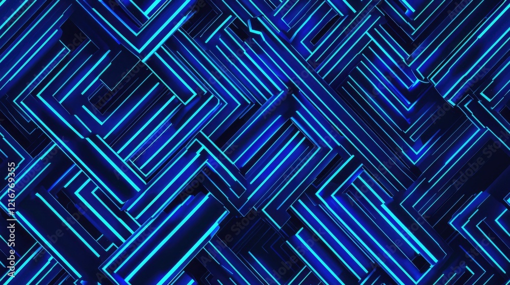 A vibrant blue geometric pattern with illuminated lines creating a dynamic visual effect. A vibrant blue geometric pattern with illuminated lines creating a dynamic visual effect.