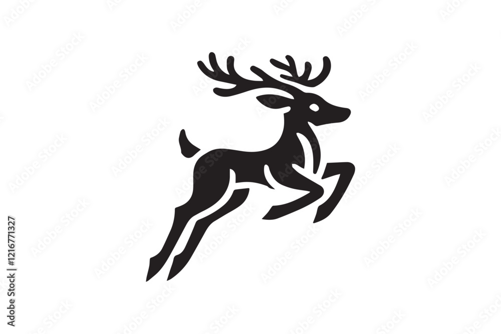 simple and subtle vector silhouette of a deer in black and white, set against a white background. simple and subtle vector silhouette of a deer in black and white, set against a white background.