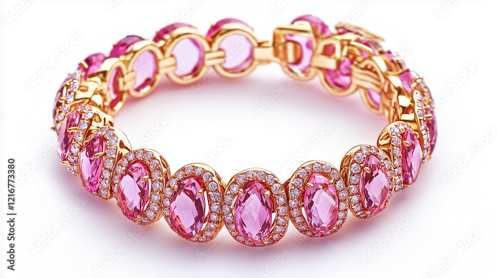 Obraz premium pink bracelet isolated on white background