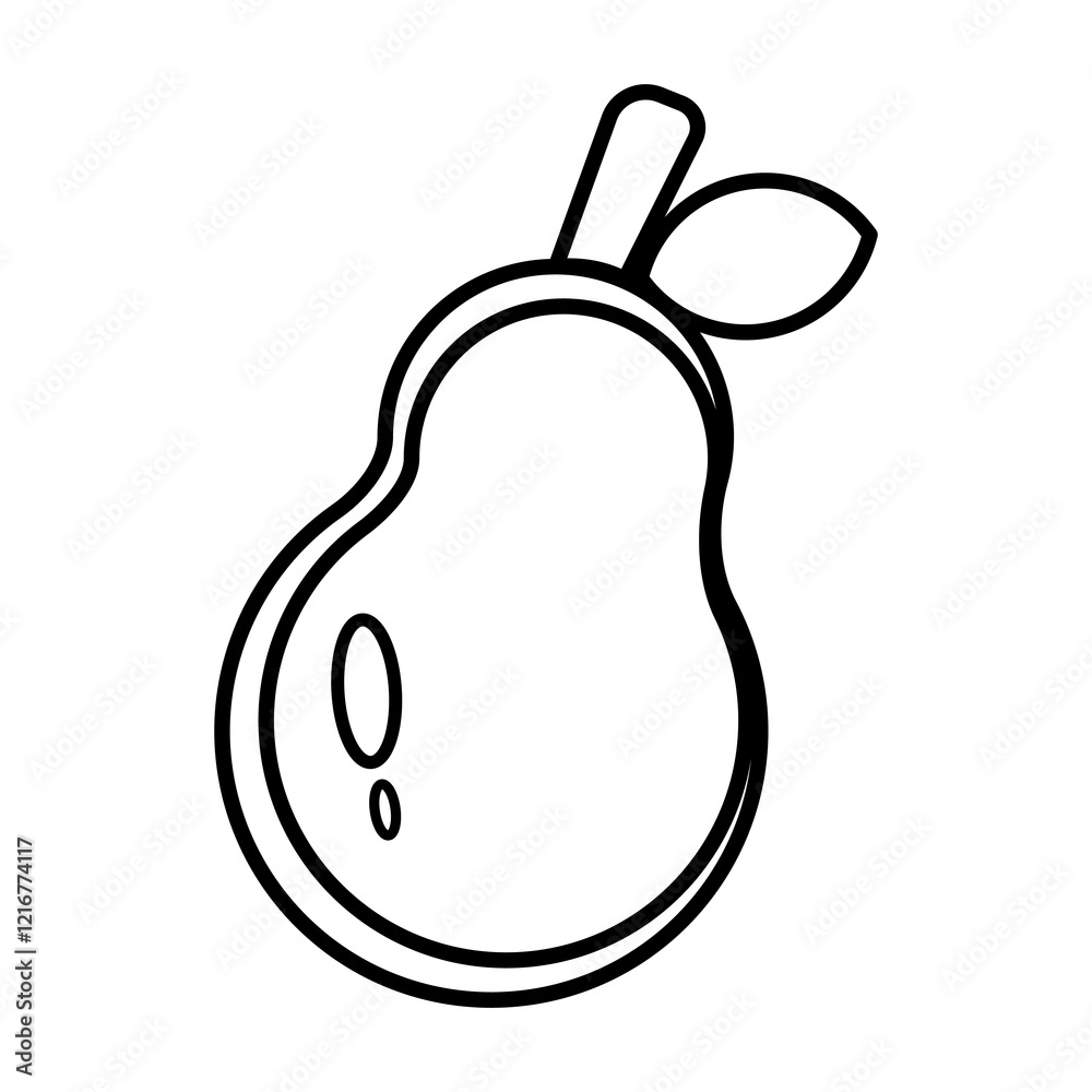 Pear Fruit Black and White Coloring Sketch Outline Drawing Pear Fruit Black and White Coloring Sketch Outline Drawing